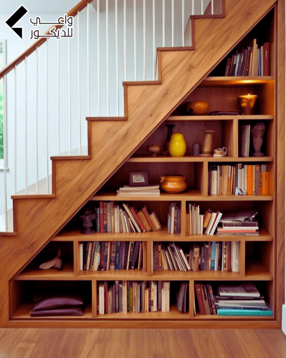 ديكور تحت الدرج: مكتبة صغيرة لك أو لأطفالك